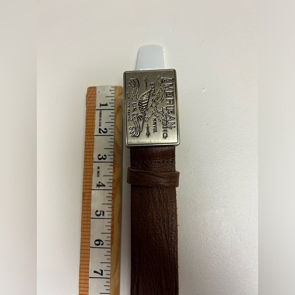 American Living Genuine Brown leather Buckle Belt Size L WOMENS unisex - Picture 10 of 12